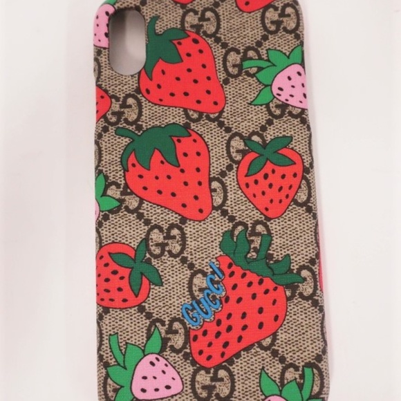 Gucci Other - Gucci iPhone X Case Strawberry GG Supreme Canvas